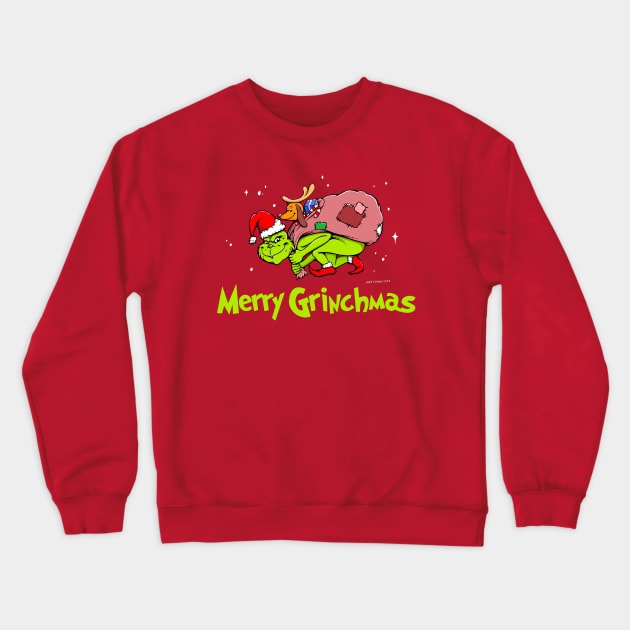 Green Merry Grinchmas Crewneck Sweatshirt by Nifty Studio